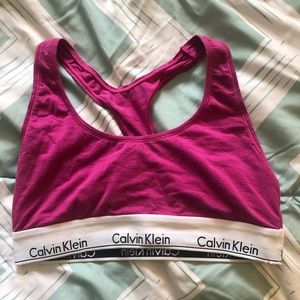 Calvin Klein Fuchsia Cotton Racerback Bralette